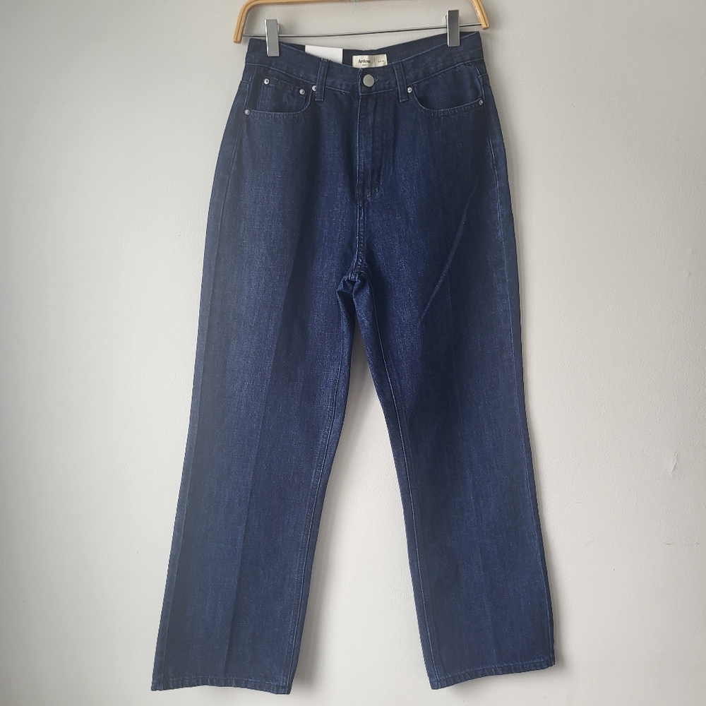Artlove Myra High Rise Straight Navy Blue Straight Leg Jeans Euro 36